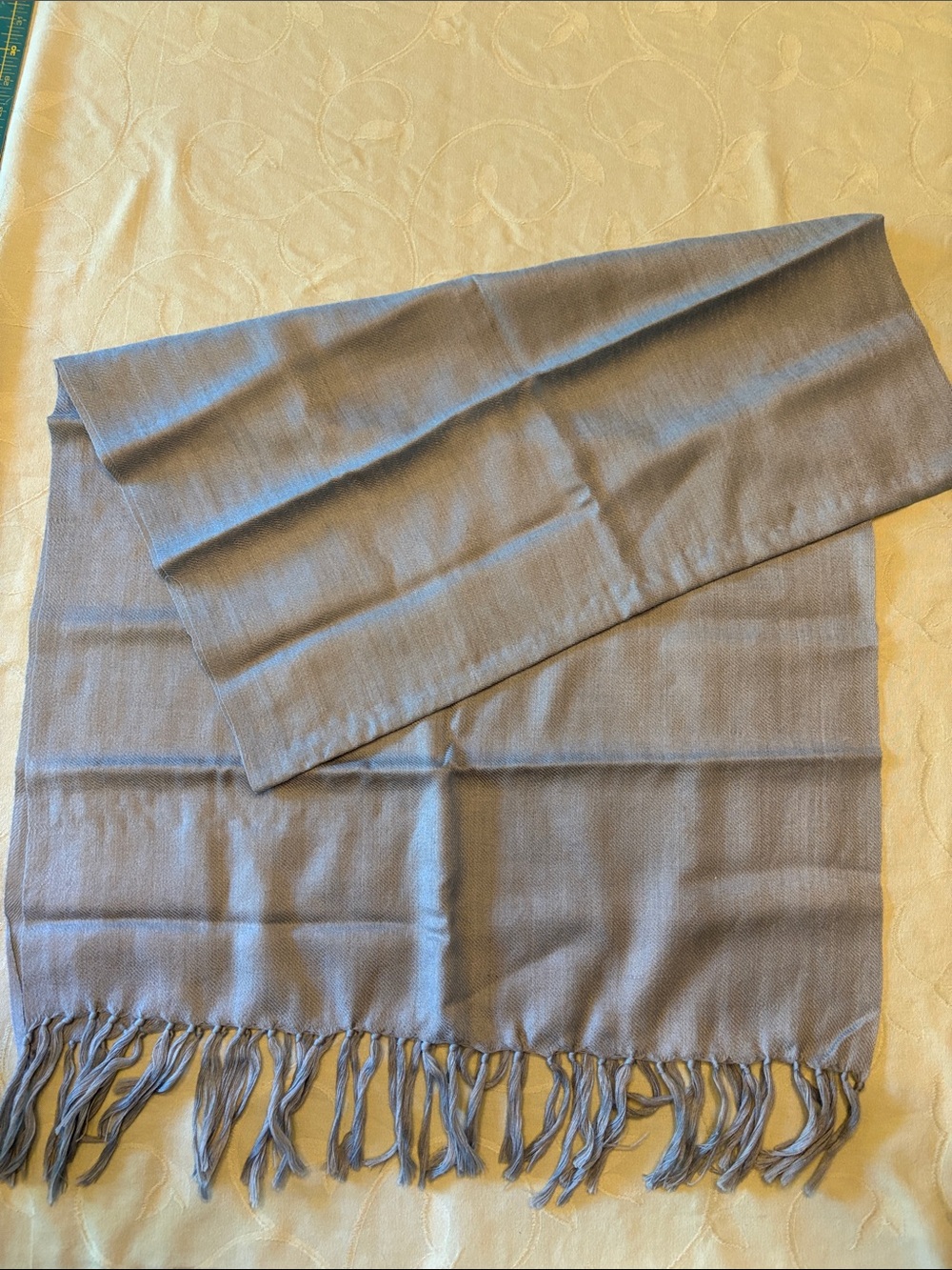 Gray Woven Fringe Scarf - Classic Winter Accessory